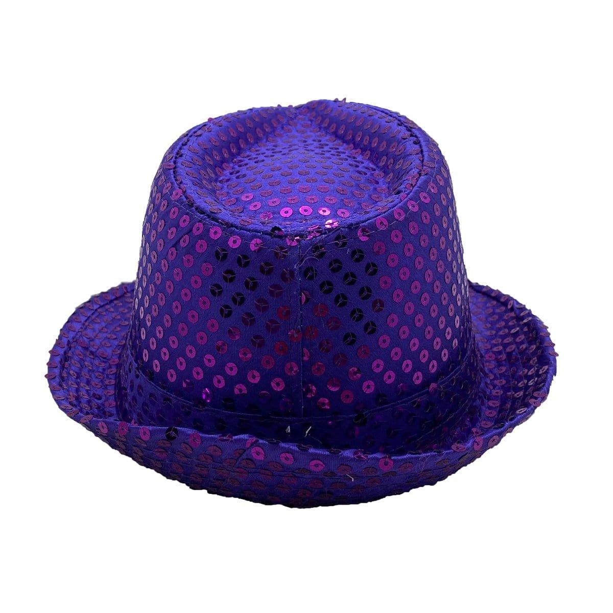 Chapeau disco de chapeau à paillettes : violet