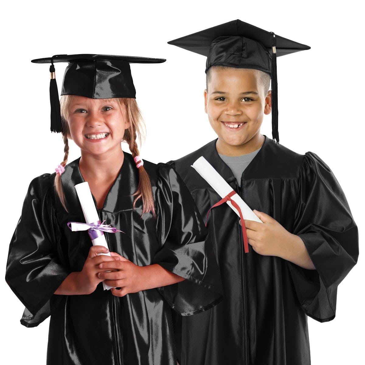 Buy Graduation Black graduation gown with hat for kids sold at Party Expert