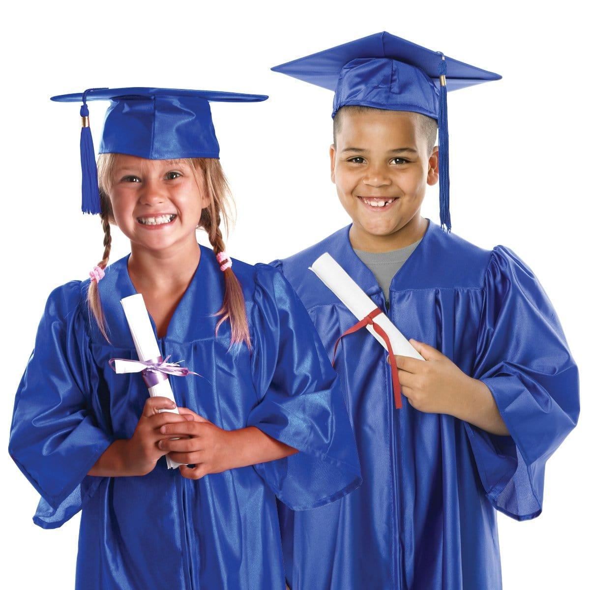 Buy Graduation Blue graduation gown with hat for kids sold at Party Expert