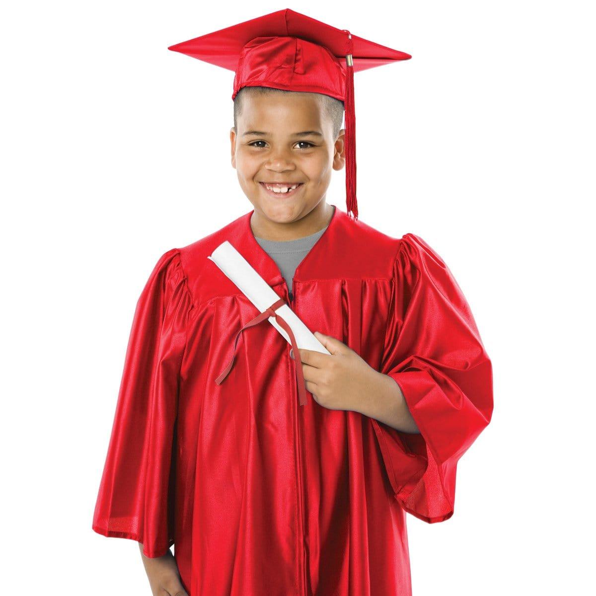 Red Graduation Gown with Hat for Kids Party Expert