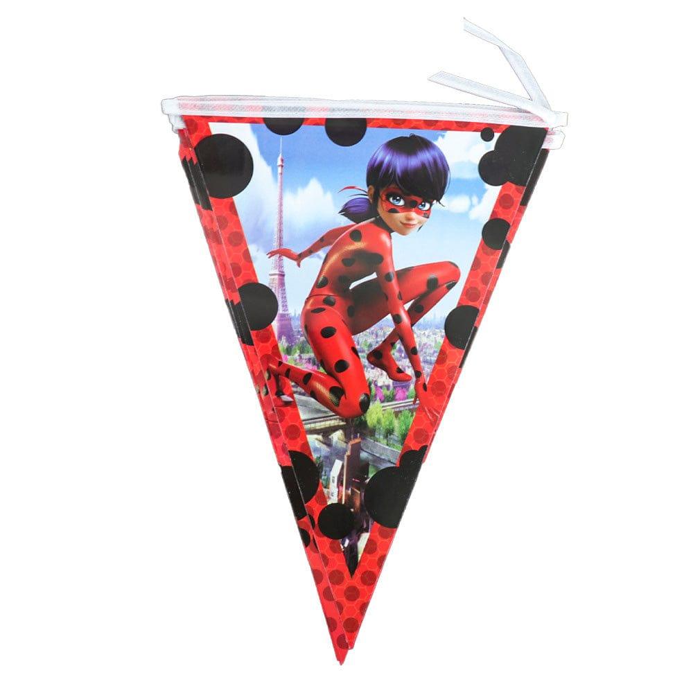 PARTY EXPERT Kids Birthday Miraculous: Tales of Ladybug and Cat Noir Flag Banner
