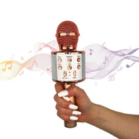 Buy Novelties Rosegold Wireless Karaoke Microphone with LED Lights sold at Party Expert