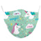 Buy Protection Equipment Green Unicorn Washable Cotton Face Mask for Kids sold at Party Expert