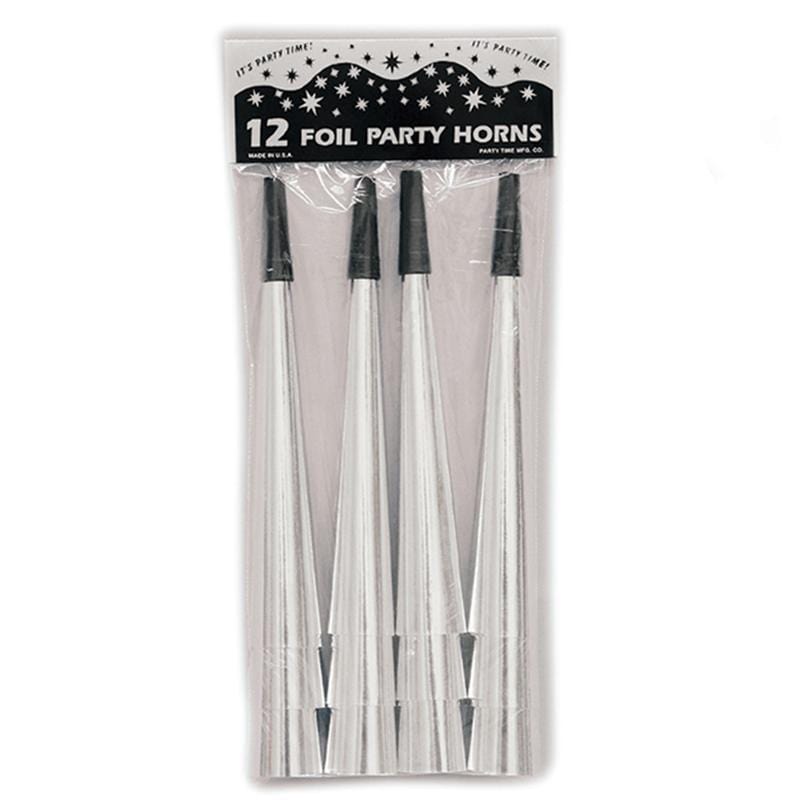Buy New Year Foils Horns - Silver 9 In. 12/pkg. sold at Party Expert
