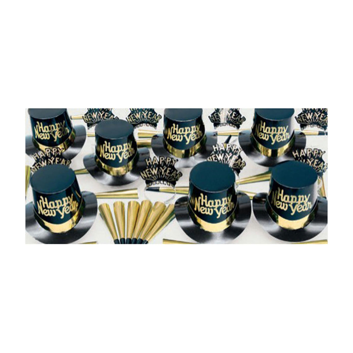 PARTY TIME MFG New Year Happy New Year Gold Dust Party Kit for 10 People, 1 Count 10372355103