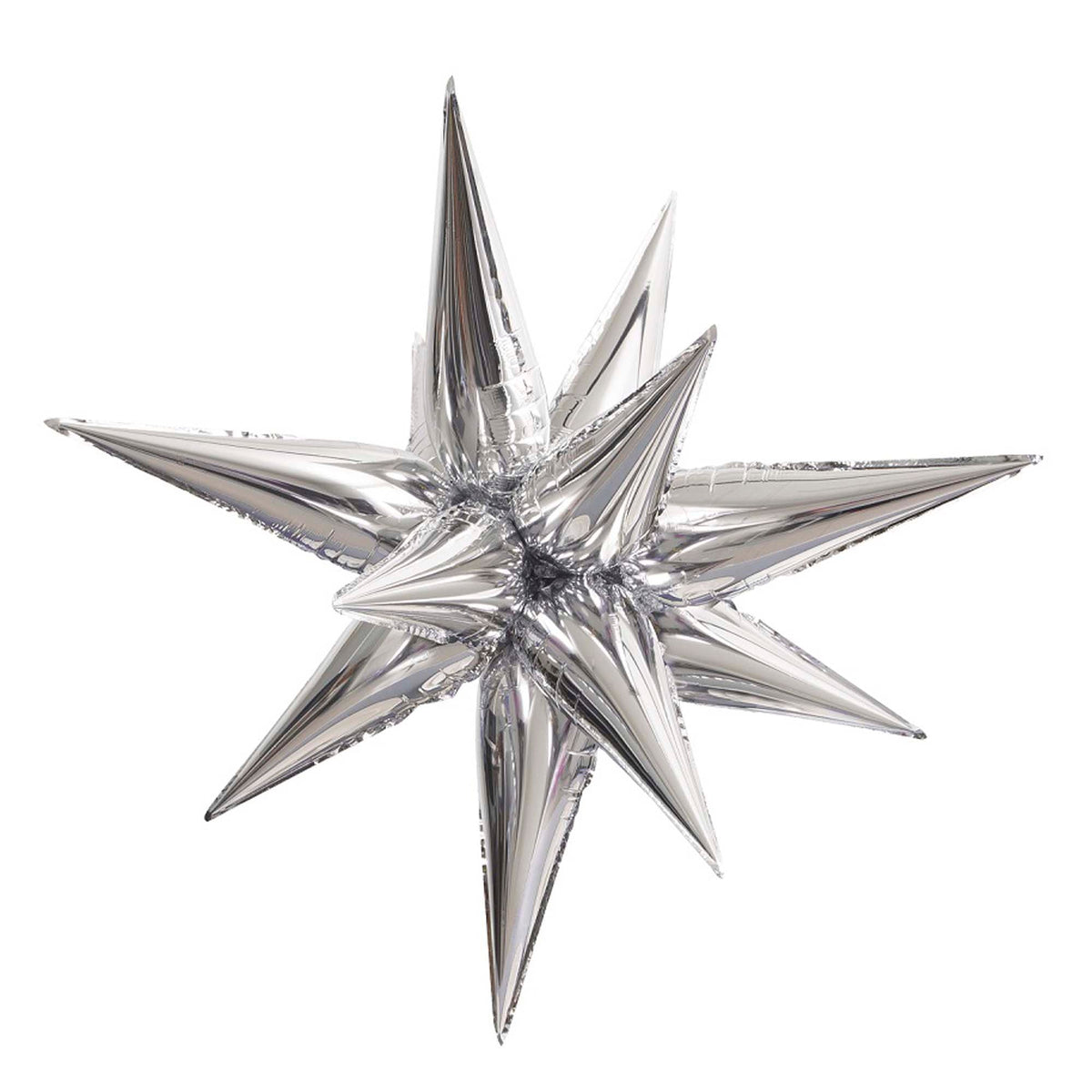 PARTYGRAM Balloons Air Filled Silver Star Foil Balloon, 26 Inches, 1 Count 810077658529