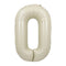 PARTYGRAM Balloons Ivory Number 0 Foil Balloon, Creamy White Matte Finish, 34 Inches 810077658246