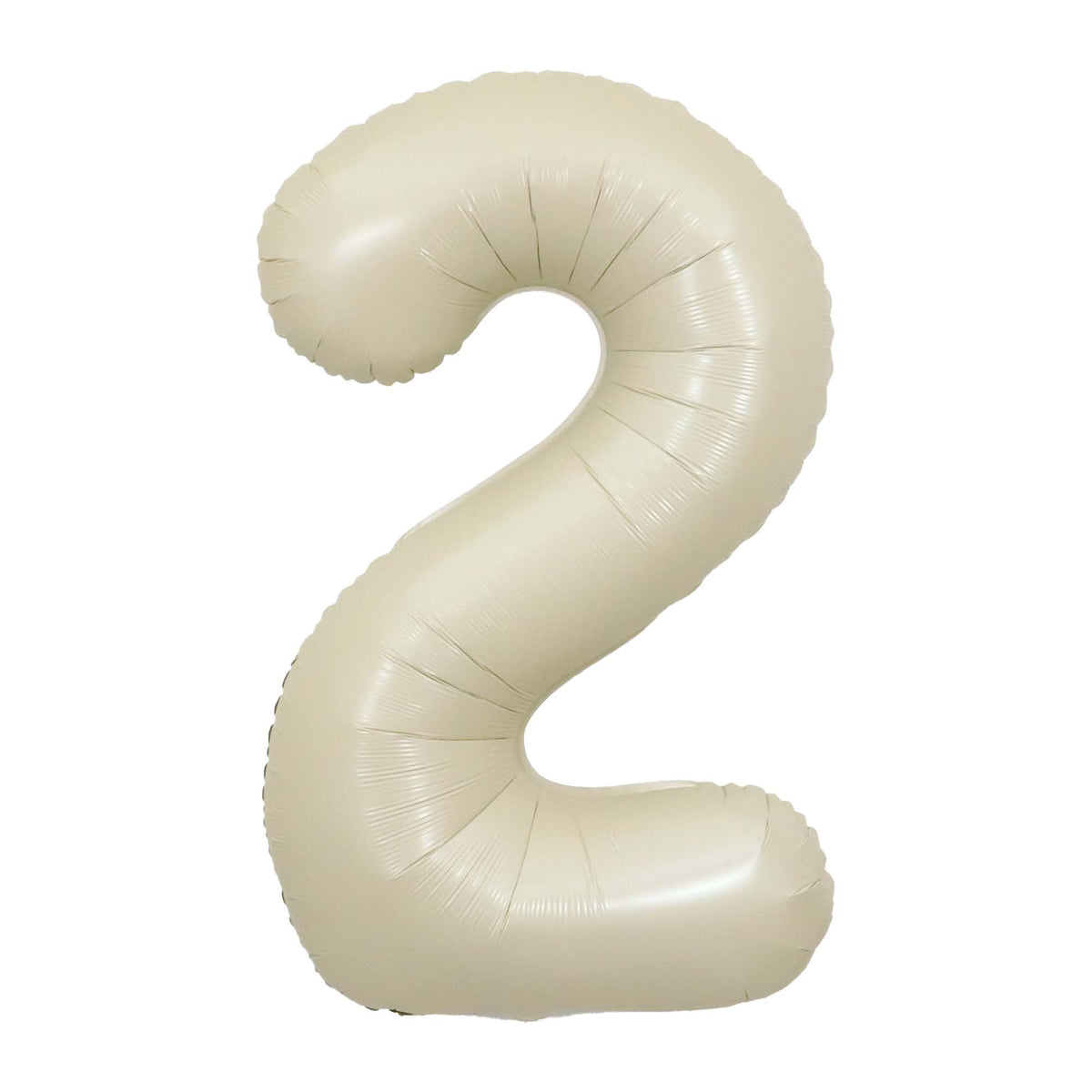 PARTYGRAM Balloons Ivory Number 2 Foil Balloon, Creamy White Matte Finish, 34 Inches 810077658260
