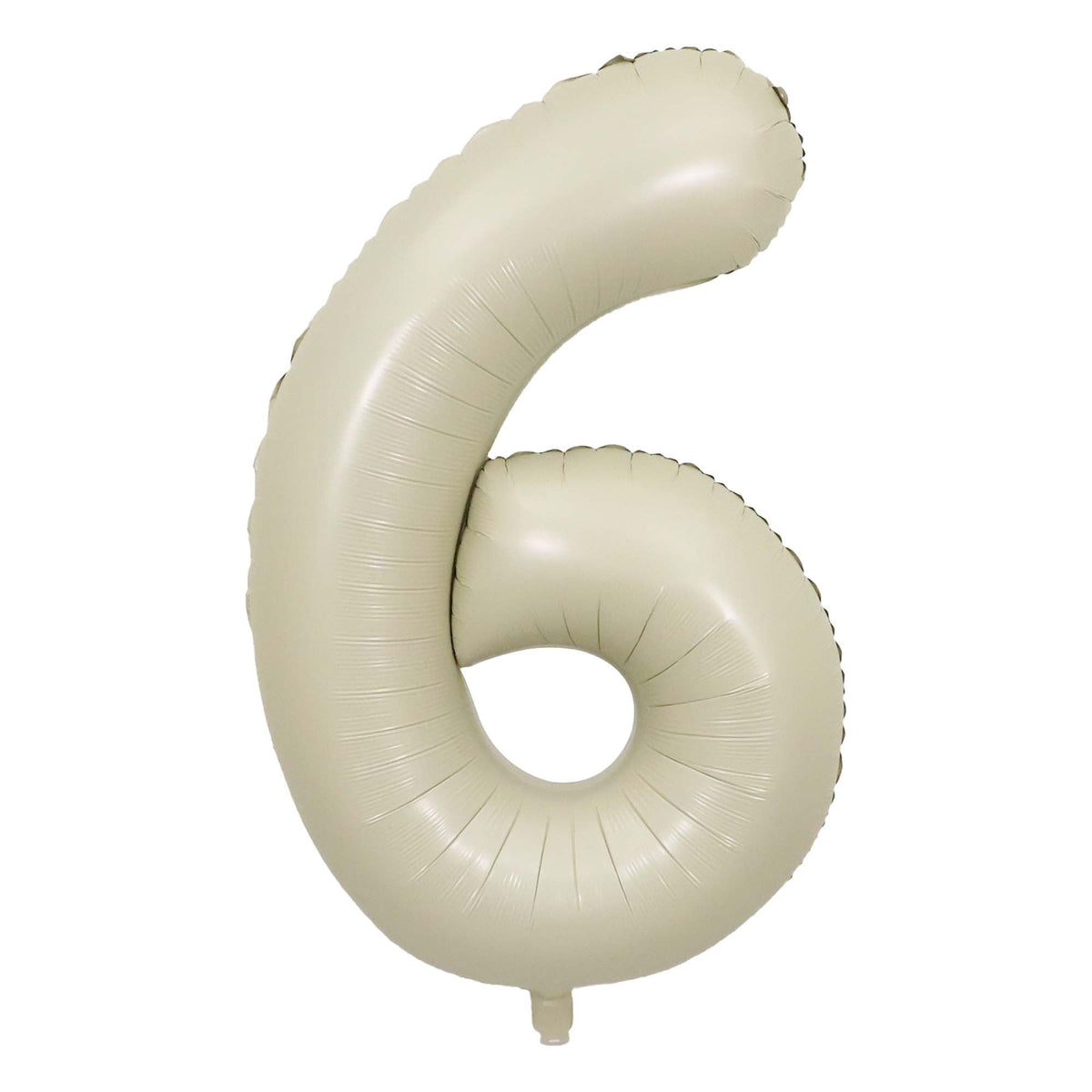 PARTYGRAM Balloons Ivory Number 6 Foil Balloon, Creamy White Matte Finish, 34 Inches 810077658307