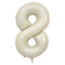 PARTYGRAM Balloons Ivory Number 8 Foil Balloon, Creamy White Matte Finish, 34 Inches 810077658321