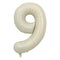 PARTYGRAM Balloons Ivory Number 9 Foil Balloon, Creamy White Matte Finish, 34 Inches 810077658338