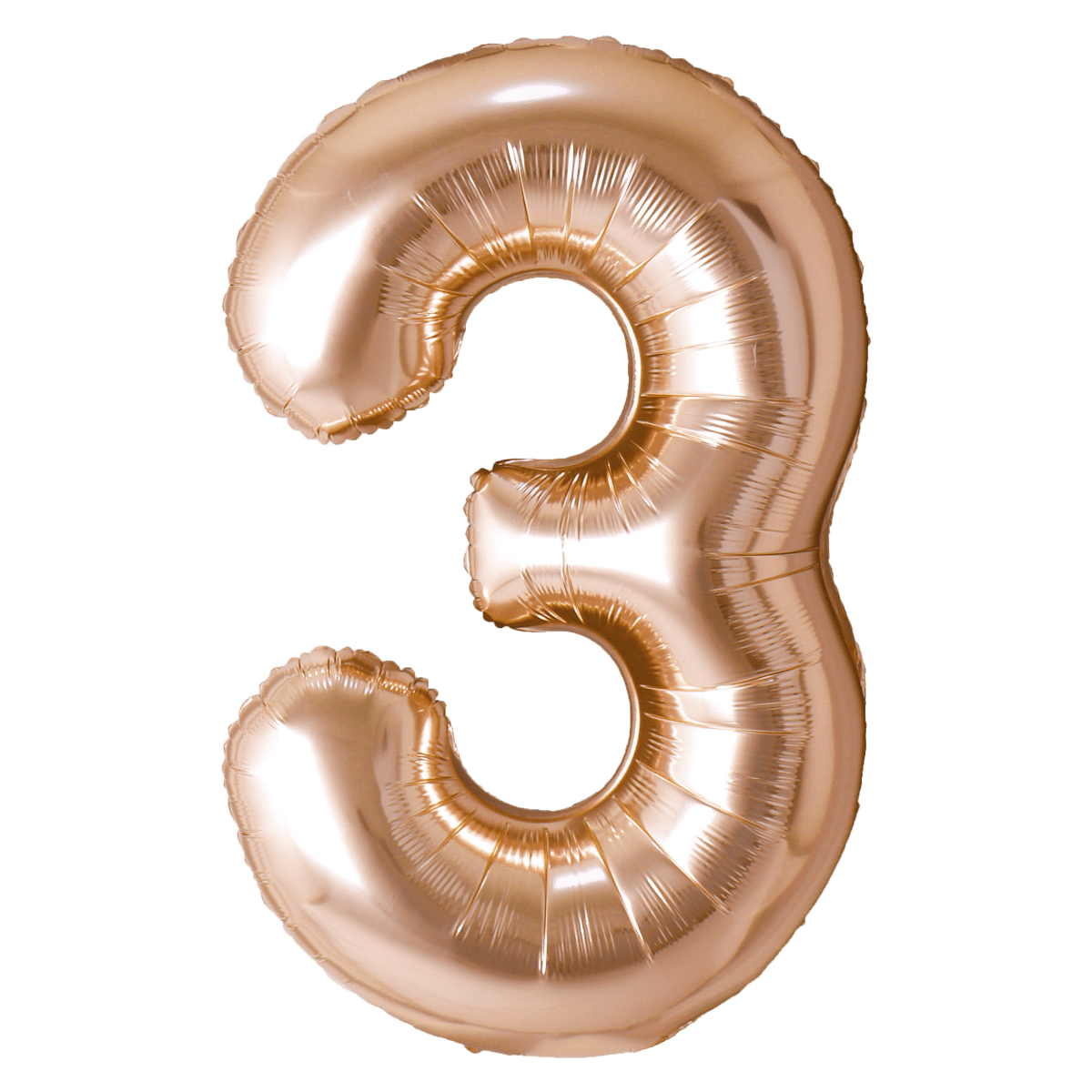 PARTYGRAM Balloons Rose Copper Number 3 Foil Balloon, 40 inches 810077656167