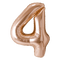 PARTYGRAM Balloons Rose Copper Number 4 Foil Balloon, 40 inches 810077656174