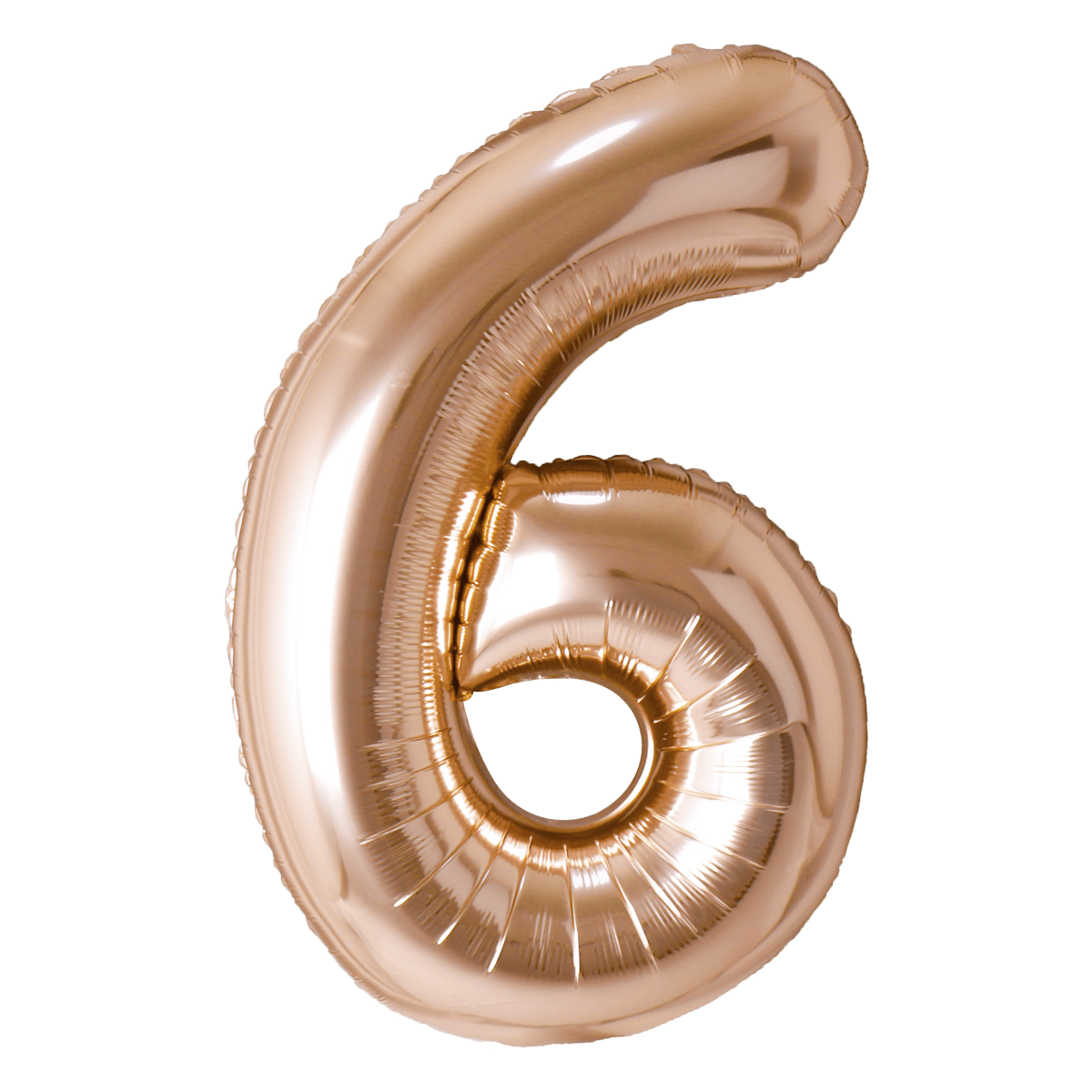PARTYGRAM Balloons Rose Copper Number 6 Foil Balloon, 40 inches 810077656198