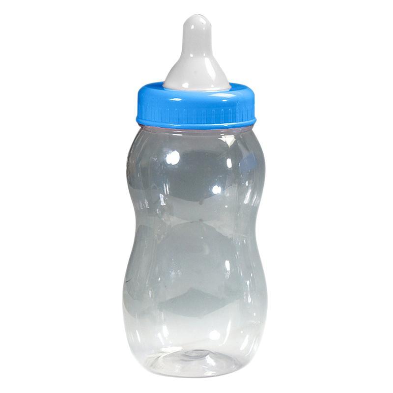 Buy Baby Shower Blue plastic baby bottle, 15 inches sold at Party Expert