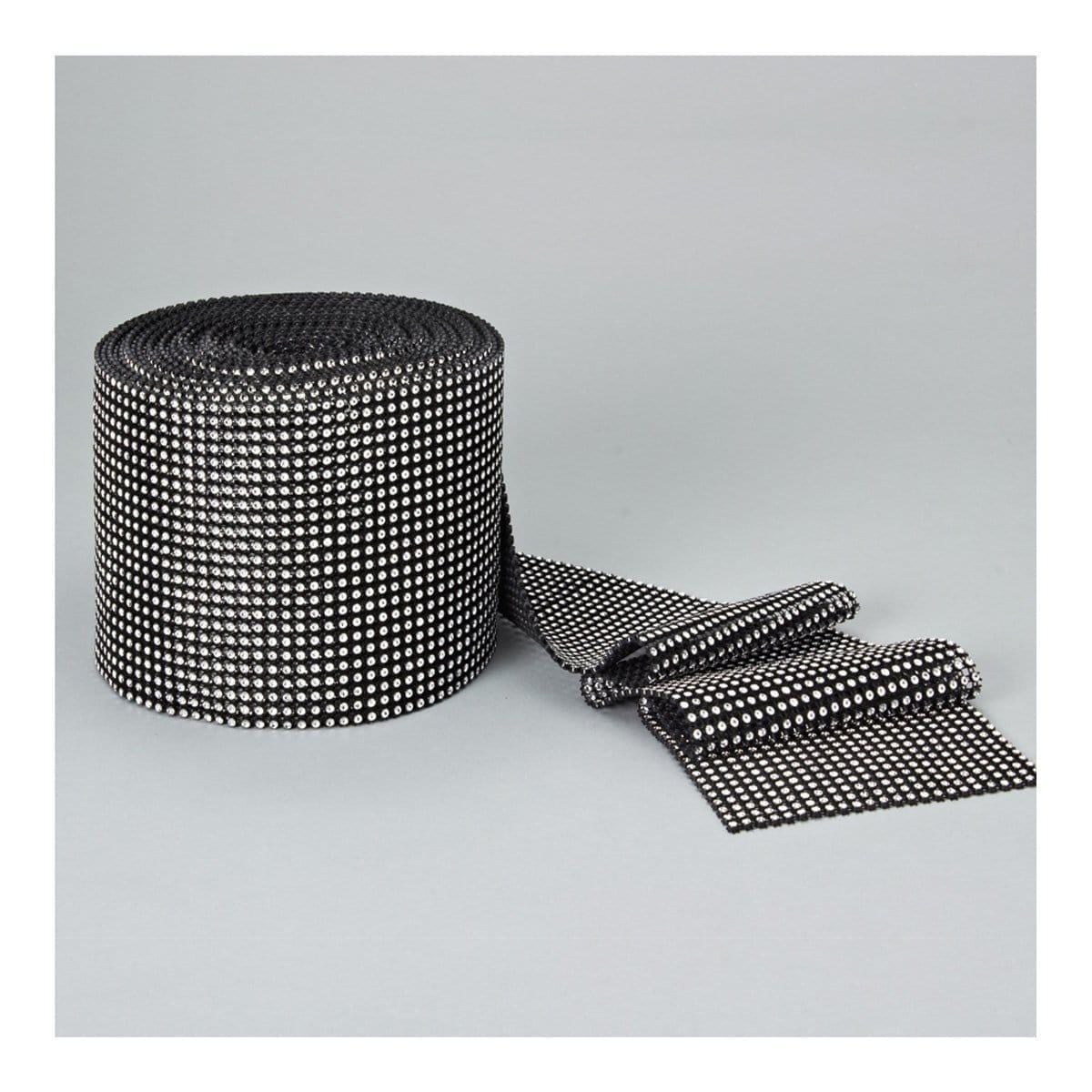 Buy Decorations Diamond Mesh Roll - Black/Silver 4 5/8 in. x 10 yds sold at Party Expert