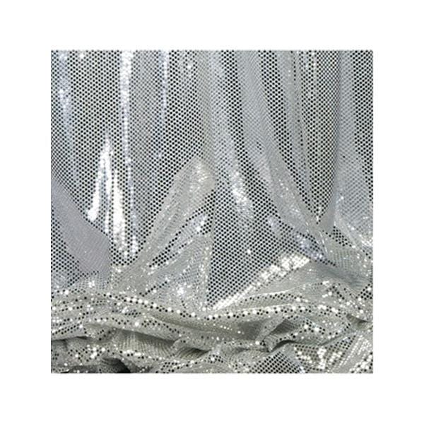 Buy Decorations Fabric with Round Spangles - Silver 44 in. x 5 yds sold at Party Expert