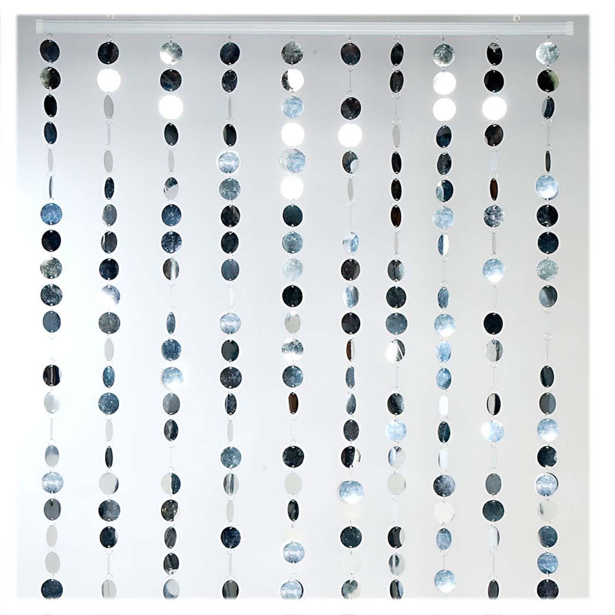 Buy Decorations PVC Circles Beaded Curtain - Silver 35.5 x 71 in. sold at Party Expert