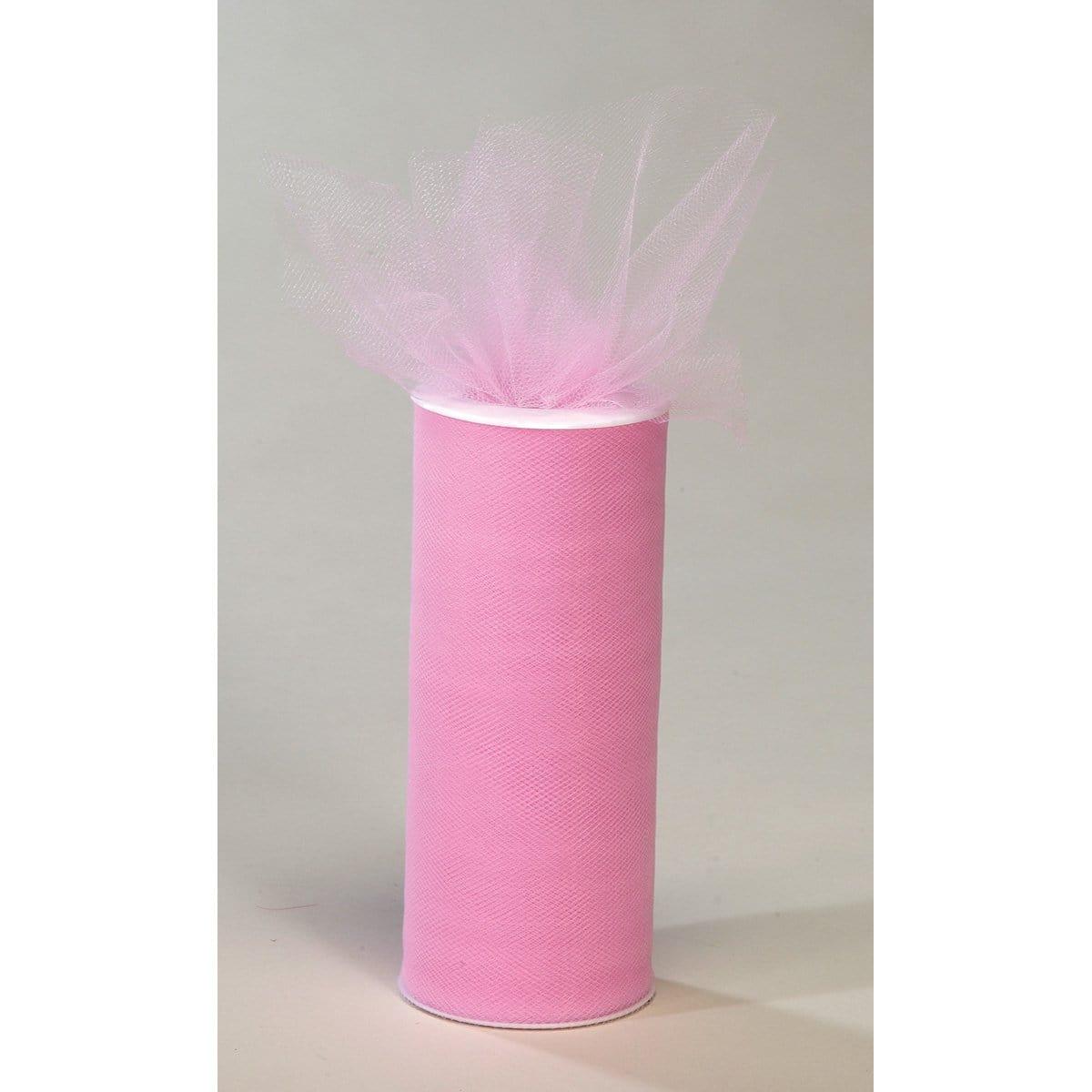 Buy Decorations Tulle Roll - Pink 6 in. x 25 yds sold at Party Expert
