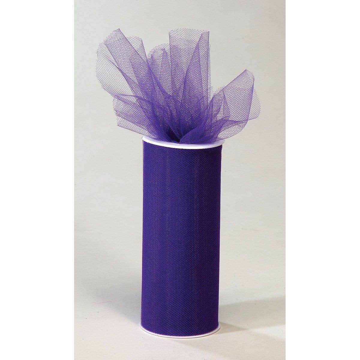 Buy Decorations Tulle Roll - Purple 6 in. x 25 yds sold at Party Expert