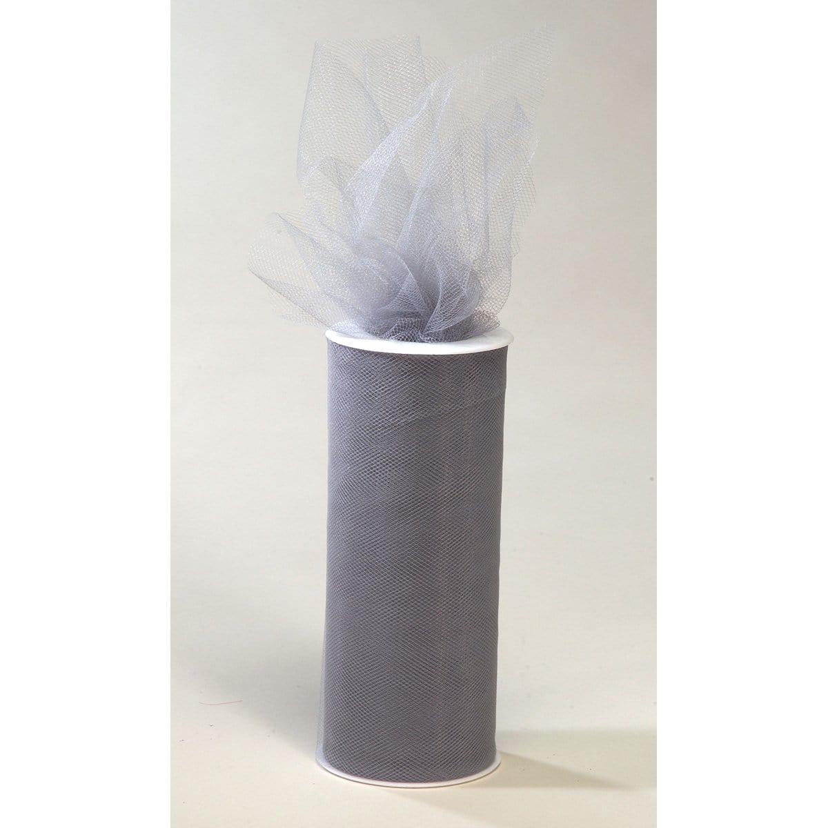 Buy Decorations Tulle Roll - Silver 6 in. x 25 yds sold at Party Expert