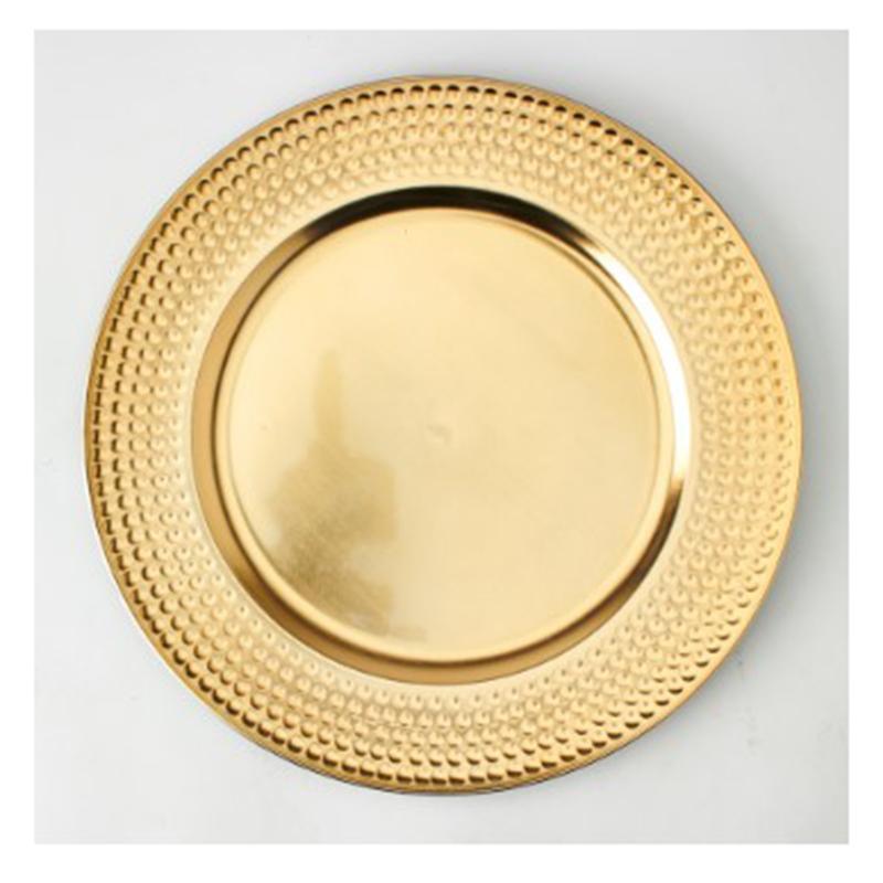 Buy Plasticware Gold plastic charger plate sold at Party Expert