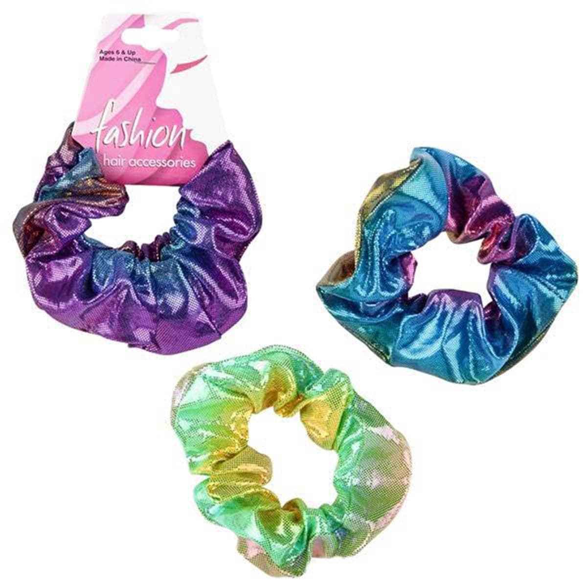 Buy Novelties Rainbow Iridescent Scrunchie, 2 Count, Assortment sold at Party Expert