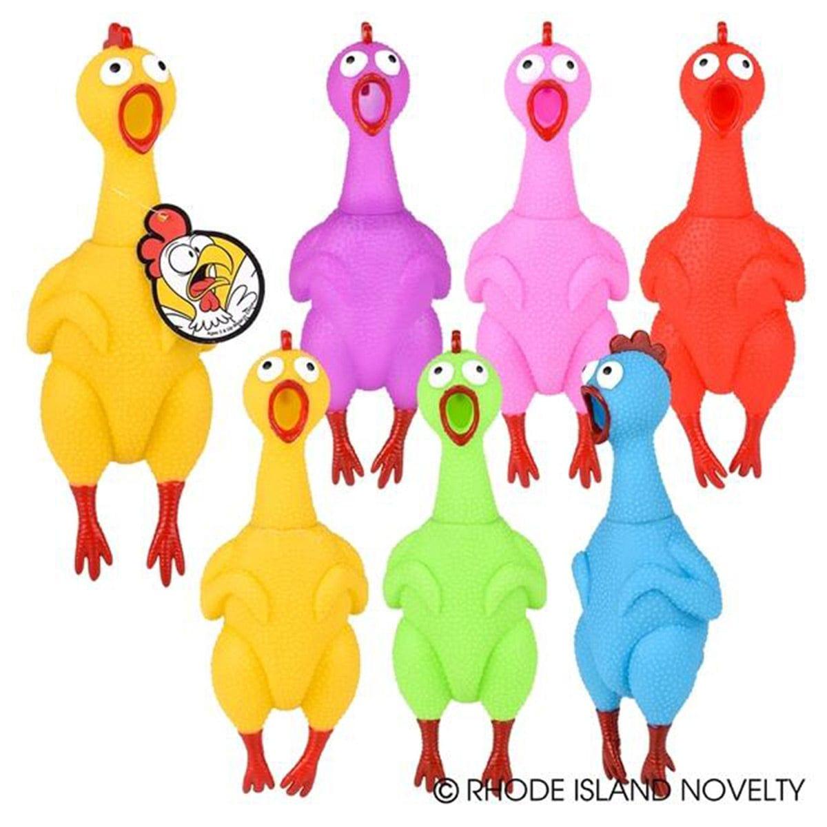 RHODE ISLAND NOVELTY Toys & Games Rubber Sound Chicken, 9.5 in, Assortment, 1 Count