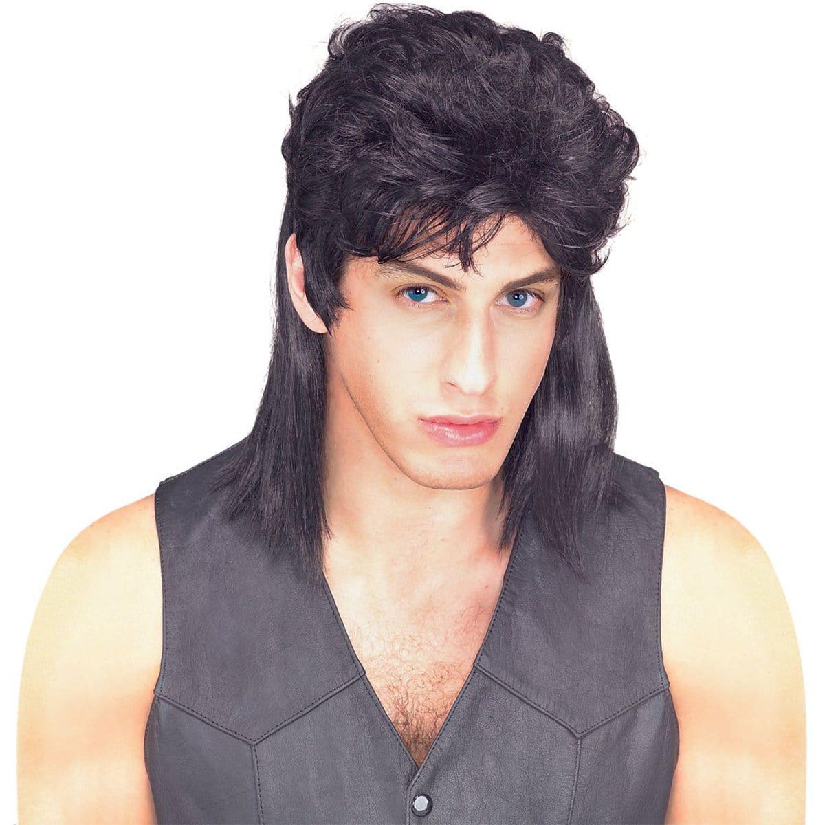 Buy Costume Accessories Black mullet wig for men sold at Party Expert