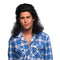 Buy Costume Accessories Black perm mullet wig for men sold at Party Expert