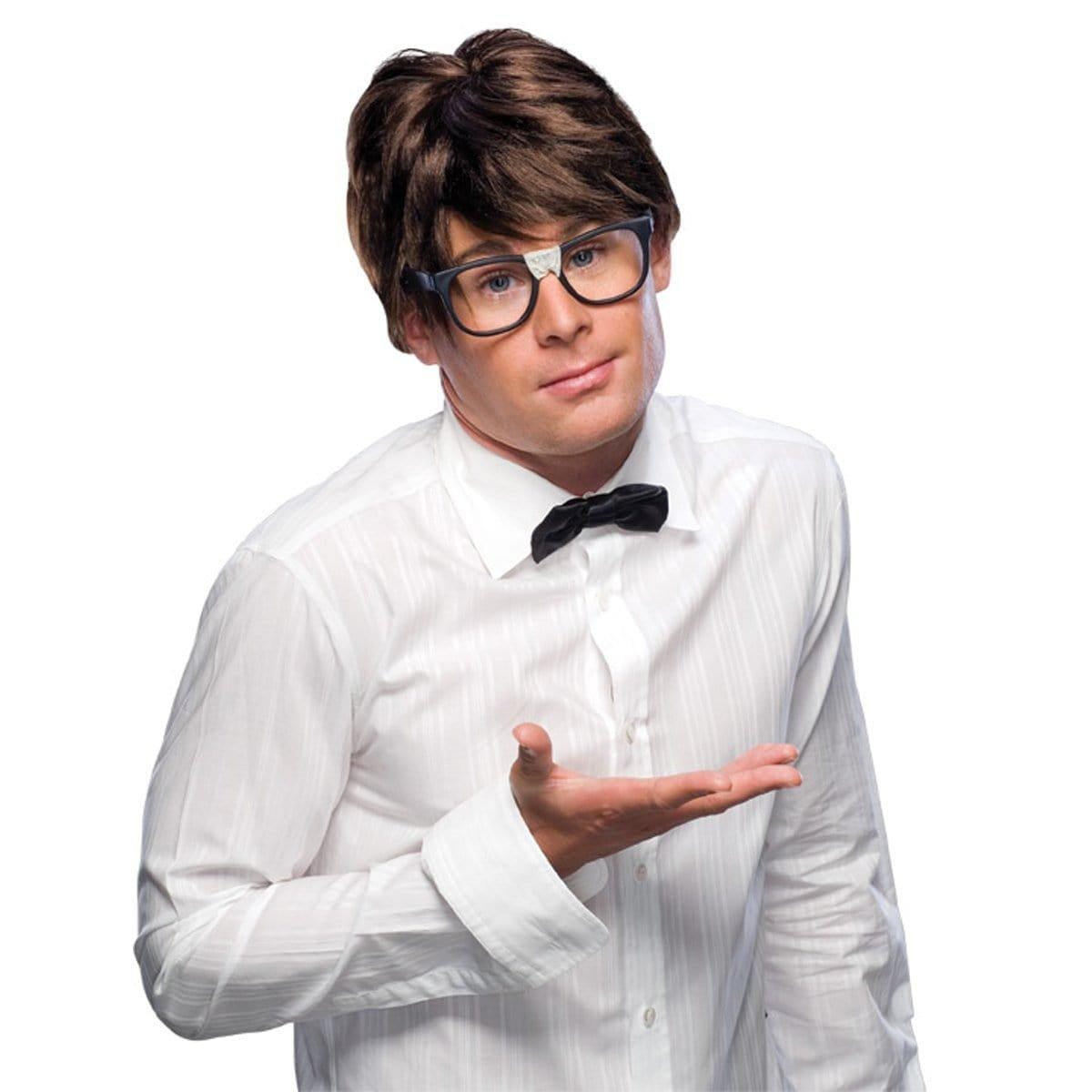 Buy Costume Accessories Brown nerd character wig for men sold at Party Expert