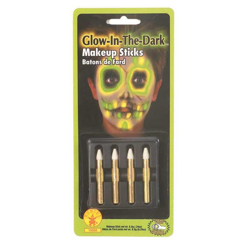 Buy Costume Accessories Glow in the dark makeup sticks, 4 per package sold at Party Expert