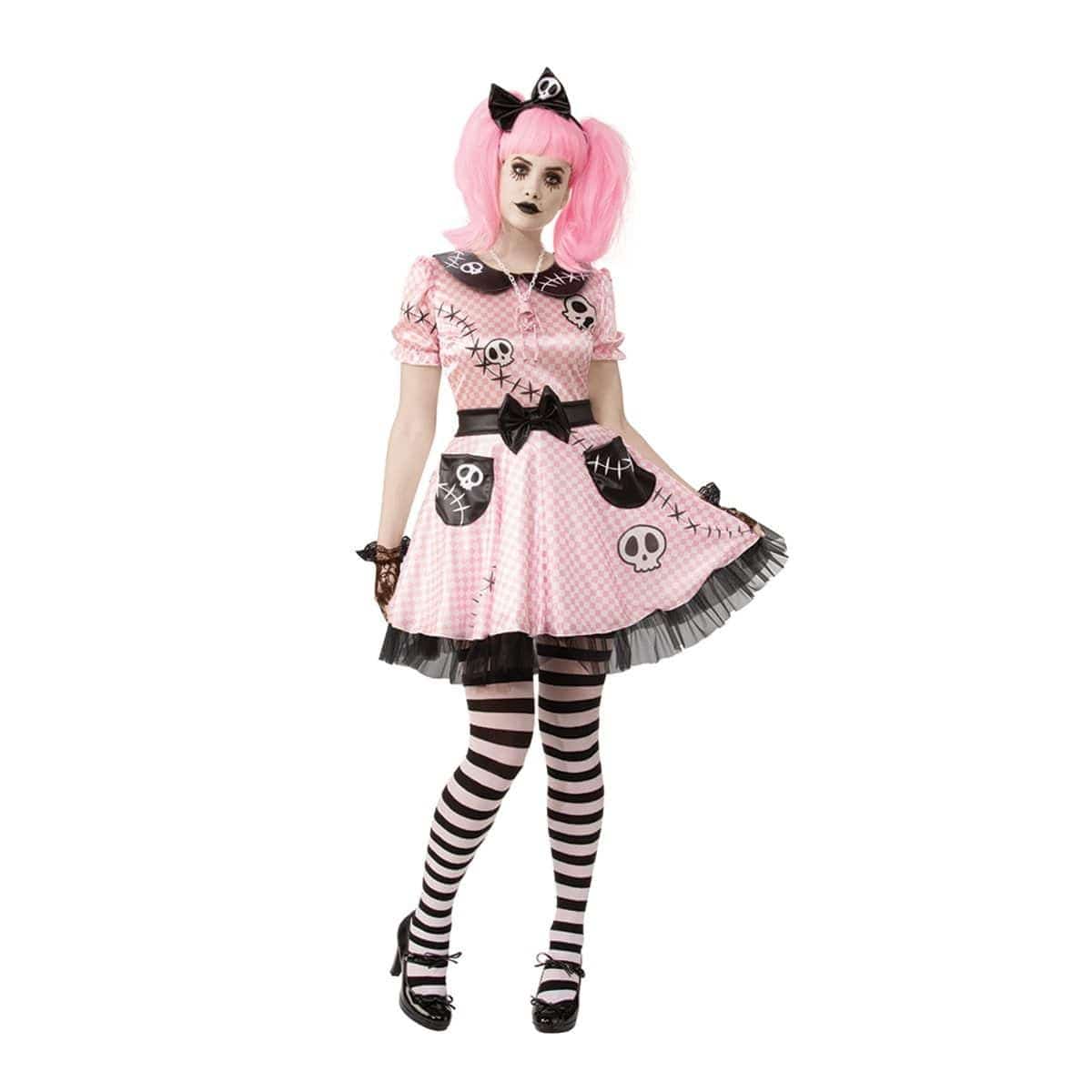 Buy Costumes Pink Skelly Doll Costume for Adults sold at Party Expert