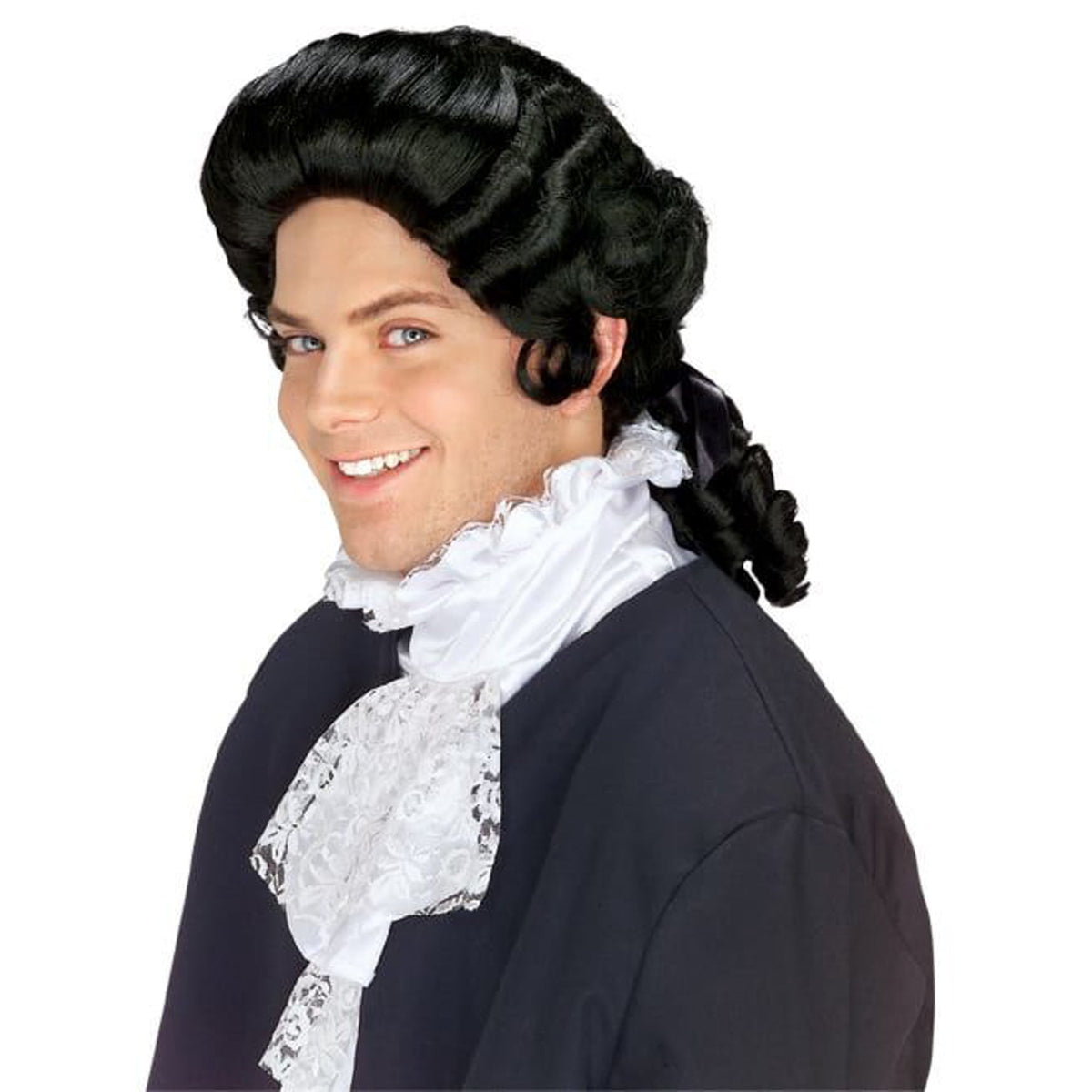 RUBIES II (Ruby Slipper Sales) Costume Accessories Black Colonial Wig for Adults, Bridgerton 082686507967