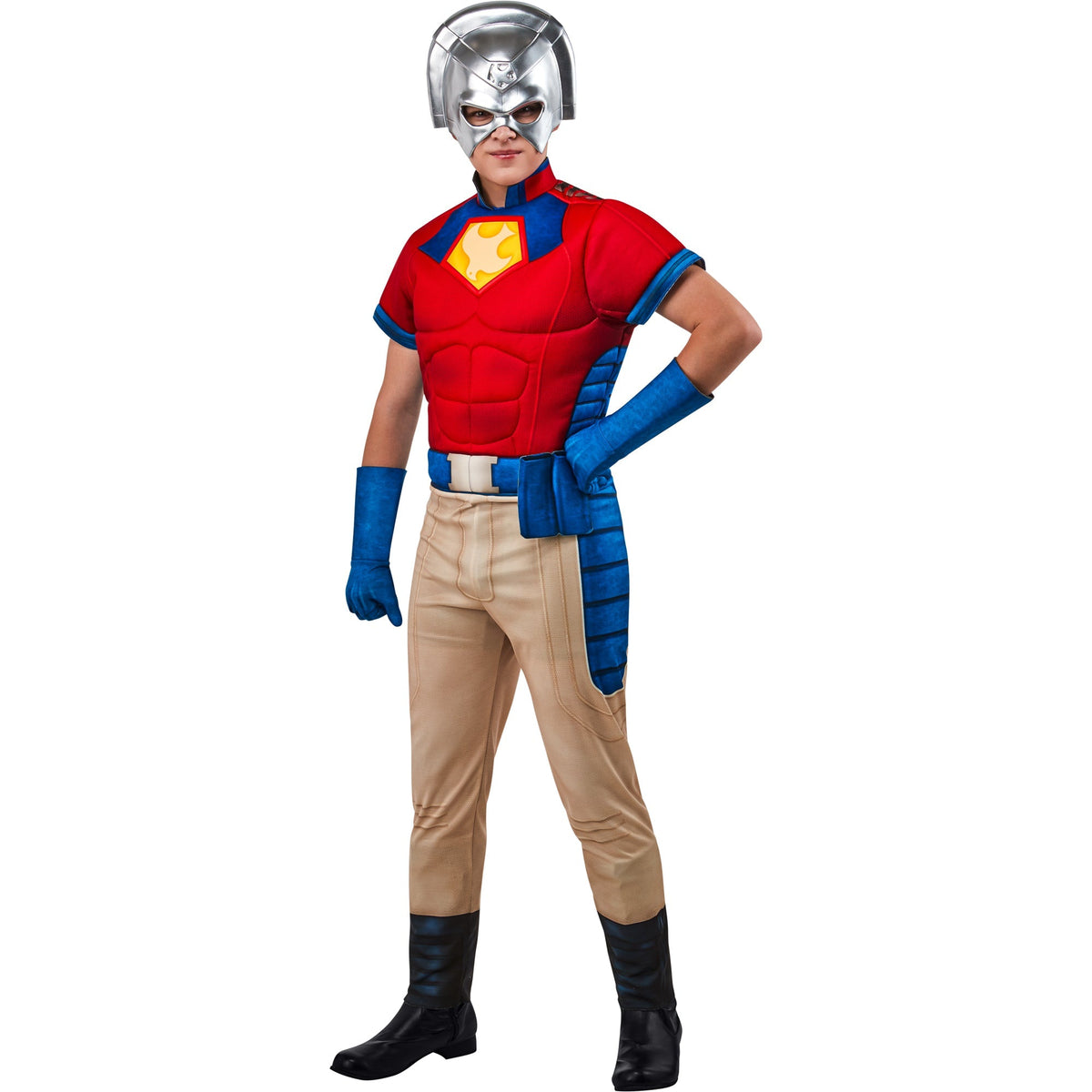 RUBIES II (Ruby Slipper Sales) Costumes DC Comics The Suicide Squad Peacemaker Costume for Adults, Blue and Red Padded Jumpsuit