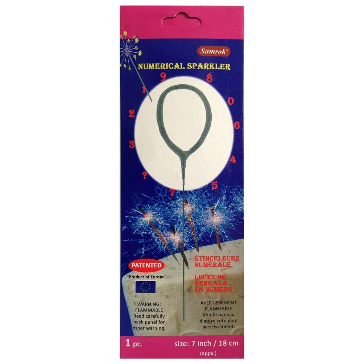 Buy Cake Supplies Numeral Sparkler # 0 sold at Party Expert