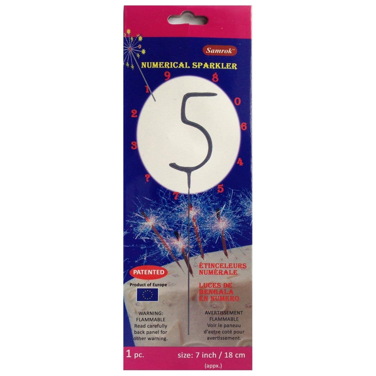 Buy Cake Supplies Numeral Sparkler # 5 sold at Party Expert