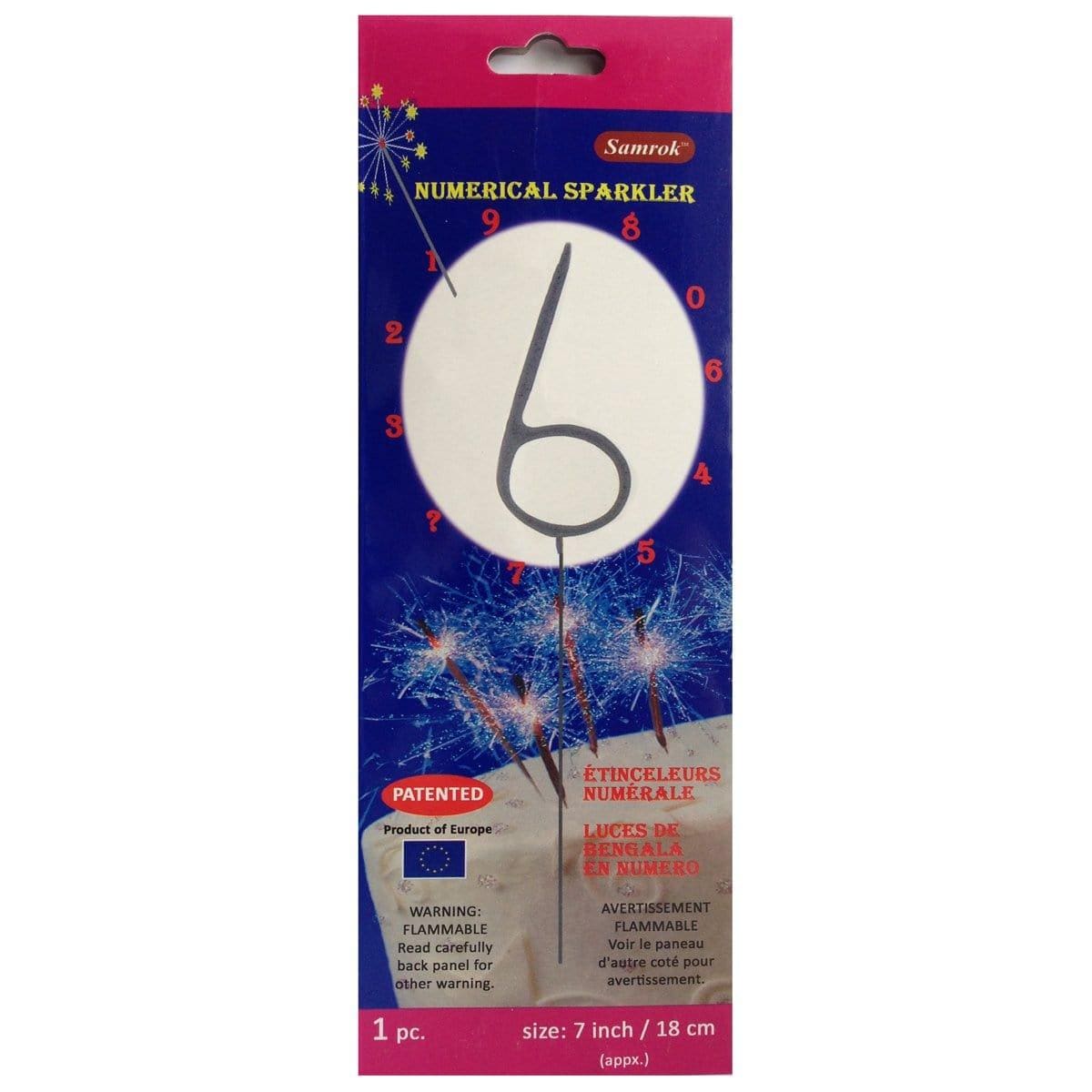 Buy Cake Supplies Numeral Sparkler # 6 sold at Party Expert