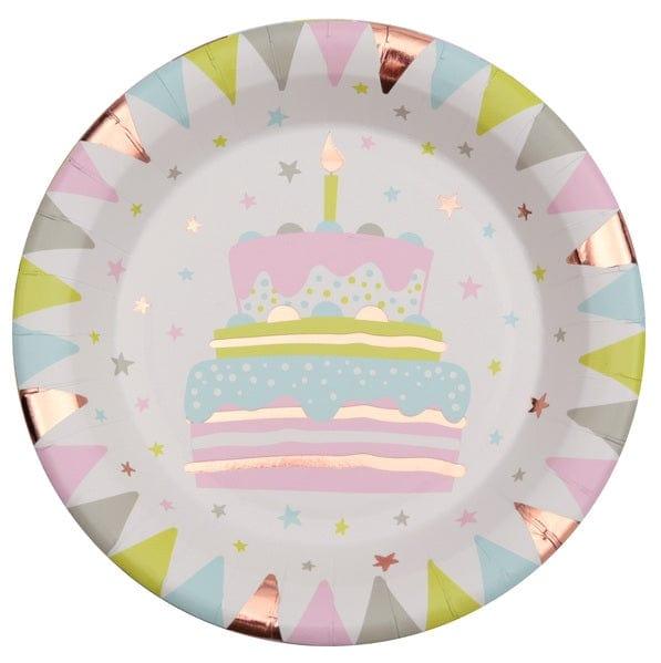 SANTEX 1st Birthday Pastel 1st Birthday Paper Plates, 9 in, 10 Count