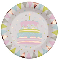 SANTEX 1st Birthday Pastel 1st Birthday Paper Plates, 9 in, 10 Count