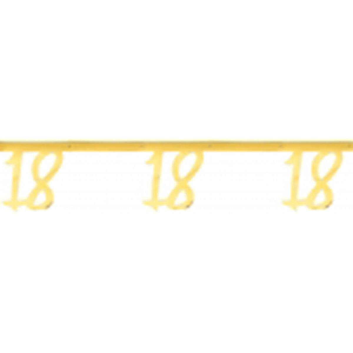SANTEX Age Specific Birthday 18 Years Old Birthday Banner, Metallic Gold