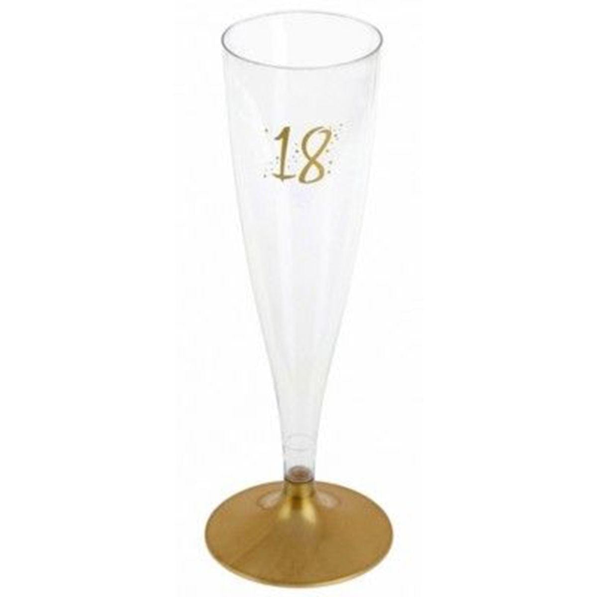 SANTEX Age Specific Birthday 18th Birthday Champagne Flute, Gold, 6 Count