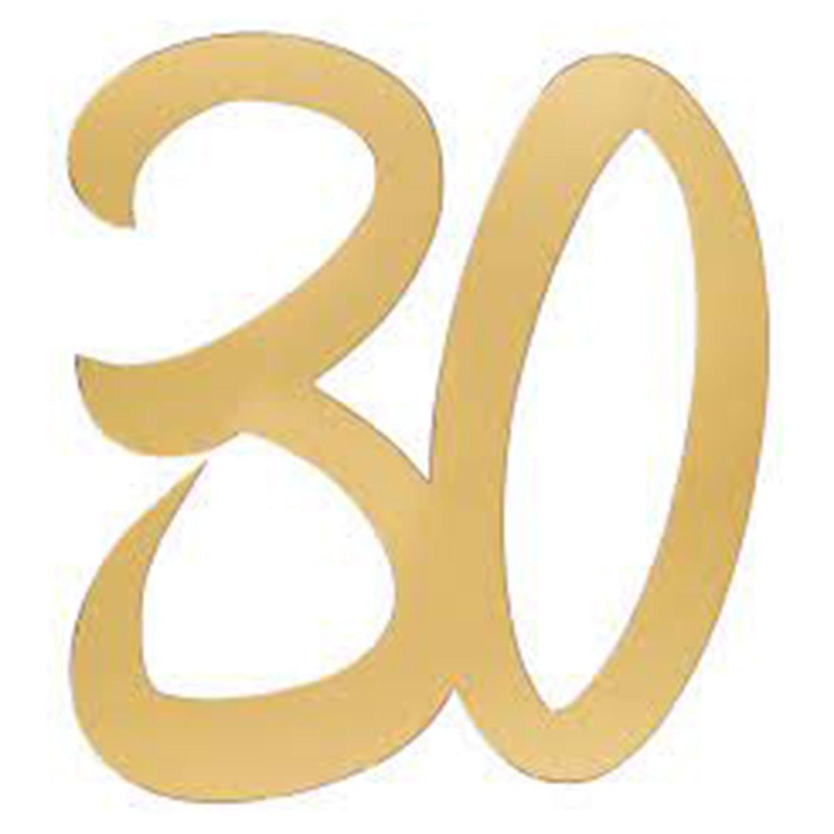 SANTEX Age Specific Birthday 30 Years Old Large Confetti, Metallic Gold, 4 Count