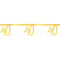 SANTEX Age Specific Birthday 40 Years Old Birthday Banner, Metallic Gold