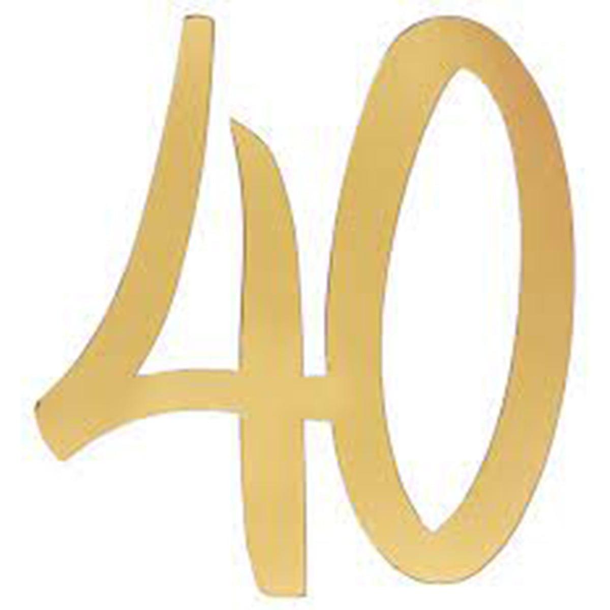 SANTEX Age Specific Birthday 40 Years Old Large Confetti, Metallic Gold, 4 Count