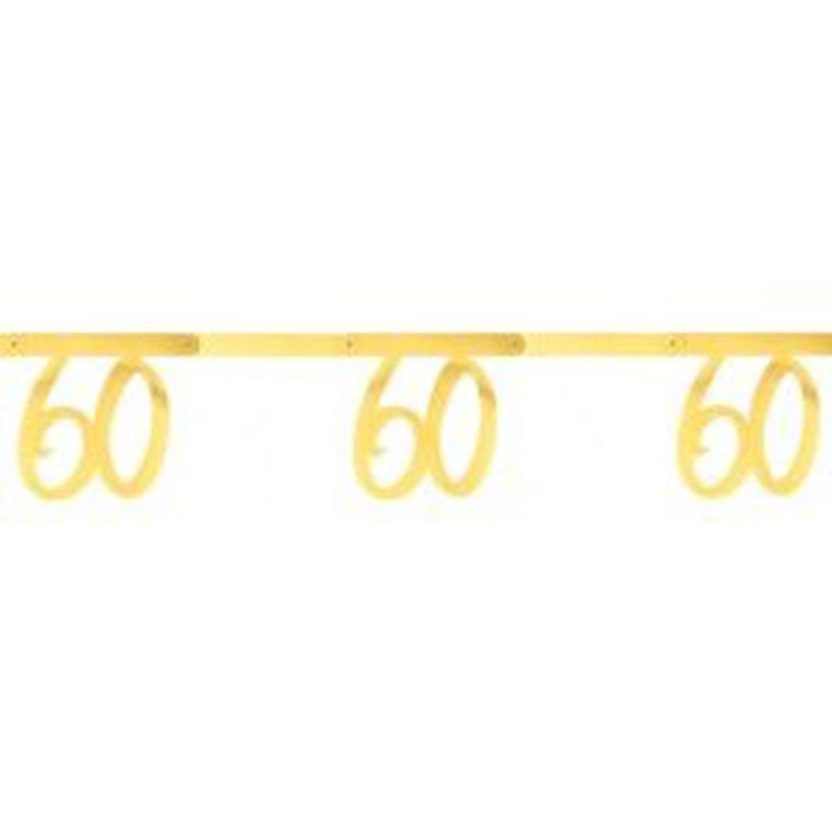 SANTEX Age Specific Birthday 60 Years Old Birthday Banner, Metallic Gold