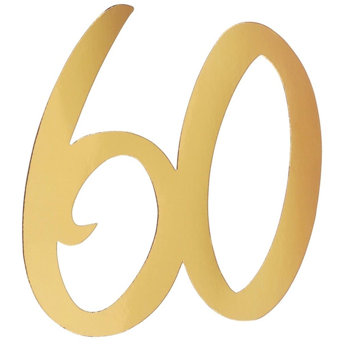 SANTEX Age Specific Birthday 60 Years Old Large Confetti, Metallic Gold, 4 Count