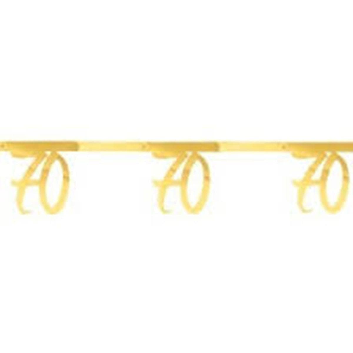 SANTEX Age Specific Birthday 70 Years Old Birthday Banner, Metallic Gold