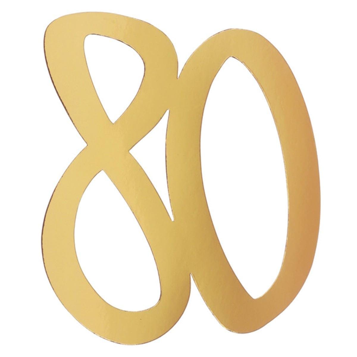 SANTEX Age Specific Birthday 80 Years Old Large Confetti, Metallic Gold, 4 Count