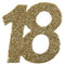 SANTEX Age Specific Birthday Glittery Number 18 Decoration, Gold, 6 Count